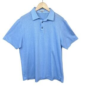 PETER MILLAR Linen/Cotton Short Sleeve Sky Blue Heritage Polo Golf Men’s Size L